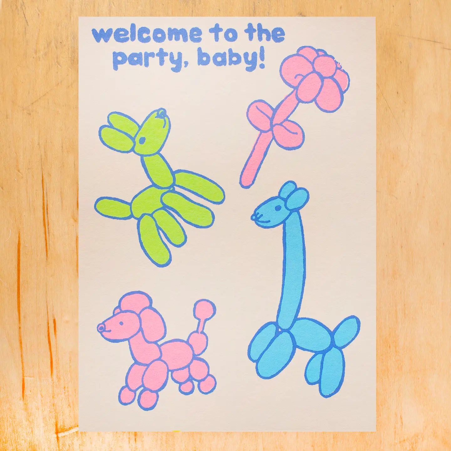 Alphabet Studios Baby Card - Animal Balloons